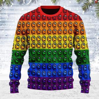 Among Us Gay Pride Ugly Christmas Sweater | Favorety CA