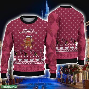 Arizona Cardinals Christmas Gingerbread Man Ugly Christmas Sweater Cute Christmas Gift | Favorety UK