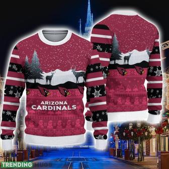 Arizona Cardinals Christmas Reindeers Pattern Ugly Christmas Sweater Cute Christmas Gift | Favorety UK