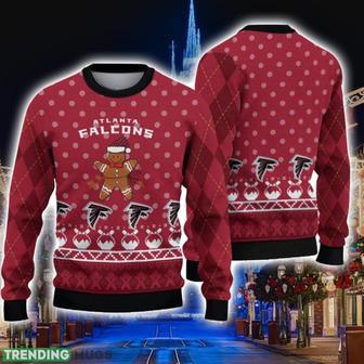 Atlanta Falcons Christmas Gingerbread Man Ugly Christmas Sweater Cute Christmas Gift | Favorety AU