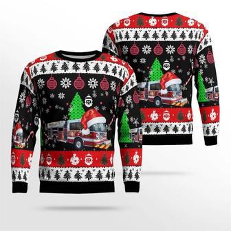 Aura Volunteer Fire Company No. 1, Monroeville, NJ Christmas AOP Ugly Sweater | Favorety