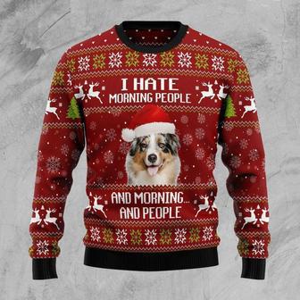 Australian Shepherd Hate Morning Ugly Christmas Sweater | Favorety DE