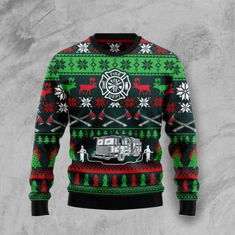 Awesome Firefighter Ugly Christmas Sweater | Favorety