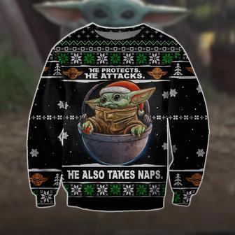 Baby Yoda Print Ugly Christmas Sweater | Favorety DE