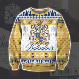 Ballantine'S Knitting Pattern Print Ugly Christmas Sweater | Favorety