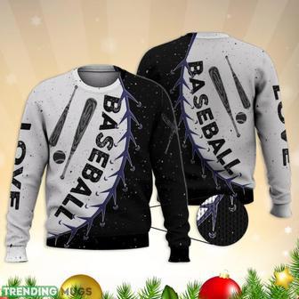 Baseball Galaxy White Black Full Print Ugly Sweater Christmas Gift Sweater | Favorety CA