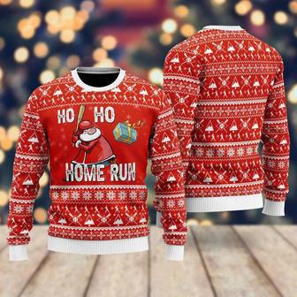 Baseball Ho Ho Homerun Ugly Christmas Sweater For Men & Women | Favorety DE