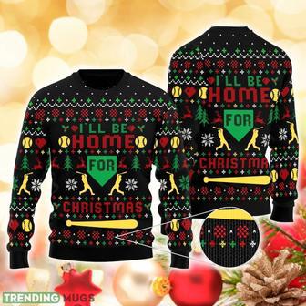 Baseball I’ll Be Home For Christmas Sweater Ugly Christmas Sweater For Men Women | Favorety UK