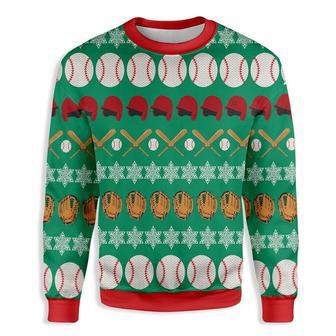 Baseball Pattern Santa Claus Ugly Christmas Sweater | Favorety AU