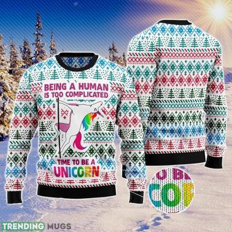 Be A Unicorn Ugly Christmas Sweater Aop All Over Printed Sweater | Favorety AU