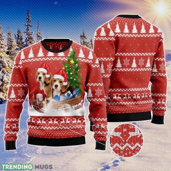 Beagle Dashing Ugly Christmas Sweater Aop All Over Printed Sweater | Favorety CA