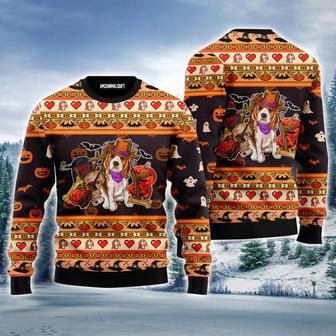 Beagle Dog Ugly Sweater, Halloween Funny Beagle Dog & Pumpkin Ugly Sweater | Favorety DE