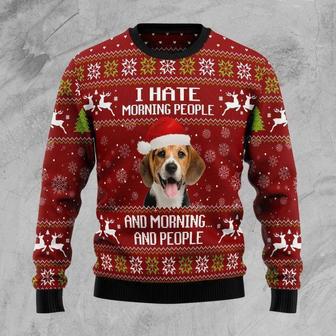 Beagle Hate Morning People Ugly Christmas Sweater | Favorety