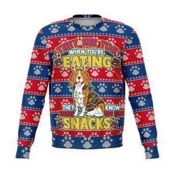 Beagle They Know When You Have Snacks Christmas Ugly Christmas Sweater | Favorety