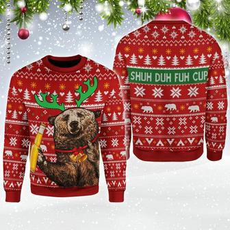 Bear Beer Shud Duh Fuh Cup Ugly Christmas Sweater | Favorety UK