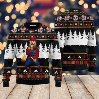 Bear Campfire Ugly Christmas Sweater For Men & Women | Favorety