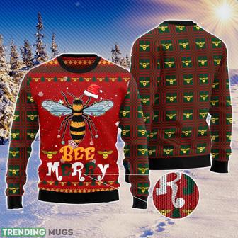 Bee Merry Ugly Christmas Sweater Aop All Over Printed Sweater | Favorety AU