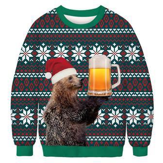 Beer And Bear Ugly Christmas Sweater | Favorety CA