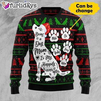 Being A Dog Mom Personalize Ugly Christmas Sweater, Jumper | Favorety AU