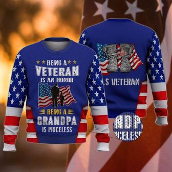 Being A Veteran Is An Honor Ugly Christmas Sweater | Favorety