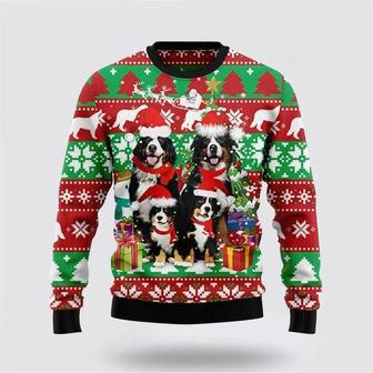 Bernese Mountain Dog Family Ugly Christmas Sweater, Jumper – Dog Lover Christmas | Favorety AU