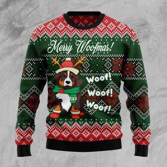 Bernese Mountain Dog Woofmas Ugly Christmas Sweater | Favorety DE