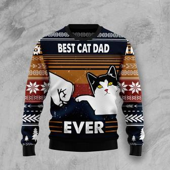 Best Cat Dad Ever Ugly Christmas Sweater | Favorety