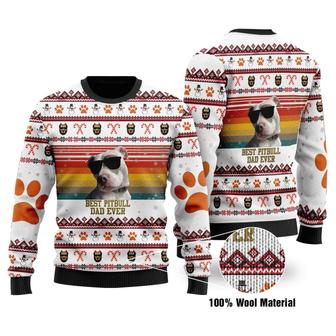 Best Pitbull Dad Ever Ugly Christmas Sweater | Favorety