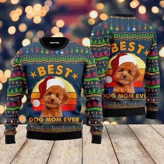 Best Poodle Dog Mom Ever Ugly Christmas Sweater For Men & Women | Favorety DE