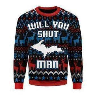 Bidden Will You Shut Man Ugly Christmas Sweater | Favorety