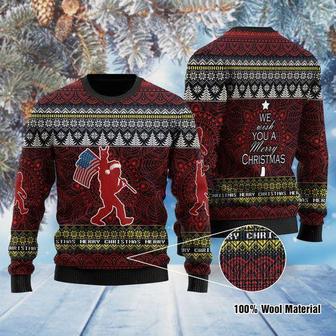 Bigfoot And Mandala Pattern Ugly Christmas Sweater | Favorety UK