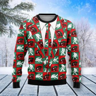 Bigfoot Camping Christmas Ugly Christmas Sweater | Favorety DE