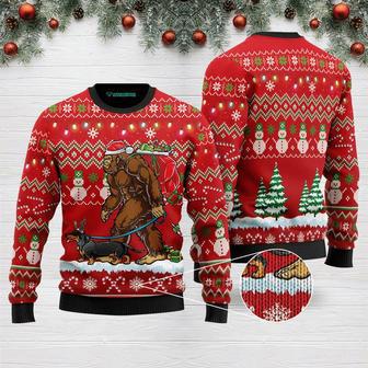 Bigfoot Dachshund Ugly Christmas Sweater | Favorety CA