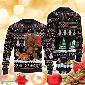 Bigfoot English Bulldog Sweater Ugly Christmas Sweater For Men Women | Favorety