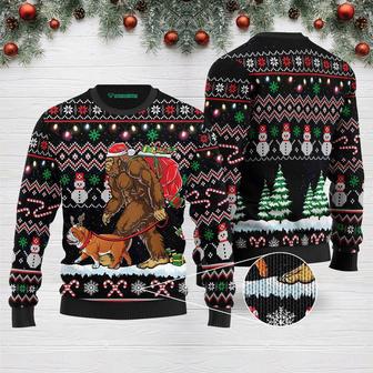 Bigfoot English Bulldog Ugly Christmas Sweater | Favorety CA