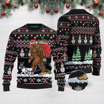 Bigfoot French Bulldog Ugly Christmas Sweater | Favorety