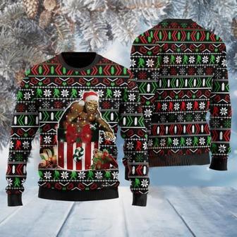 Bigfoot In The Gift Box Ugly Christmas Sweater | Favorety AU