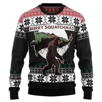Bigfoot Squatchmas Ugly Christmas Sweater、 | Favorety