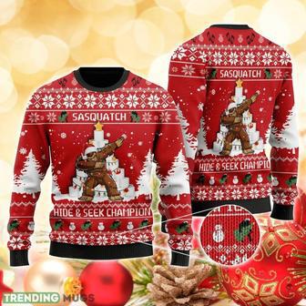 Bigfoot Sweater Ugly Christmas Sweater For Men Women | Favorety