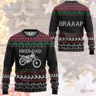Biker Dad Braaap Ugly Christmas Sweater | Favorety