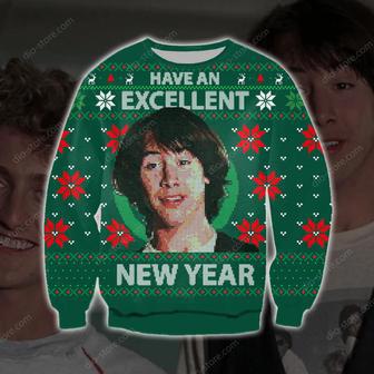 Bill & Ted'S Excellent Adventure Knitting Pattern Print Ugly Christmas Sweater | Favorety CA