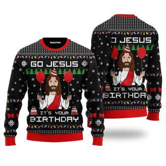 Birthday Jesus Ugly Christmas Sweater, Jumper For Christmas Day | Favorety UK