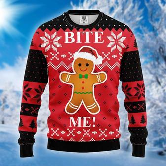 Bite Me Cookie Ugly Christmas Sweater | Favorety