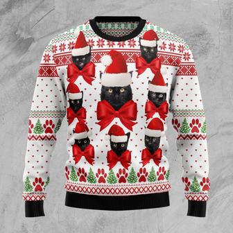 Black Cat Ball Ugly Christmas Sweater | Favorety CA