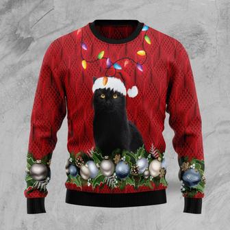 Black Cat Christmas Beauty Ugly Christmas Sweater | Favorety DE