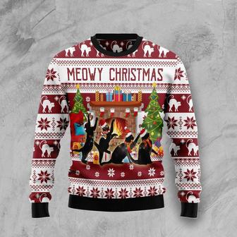 Black Cat Christmas Dancing Ugly Christmas Sweater | Favorety UK