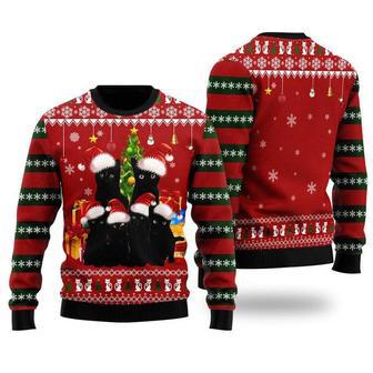 Black Cat Family Christmas Ugly Christmas Sweater, Christmas Shirt, Gift For Cat Lover | Favorety