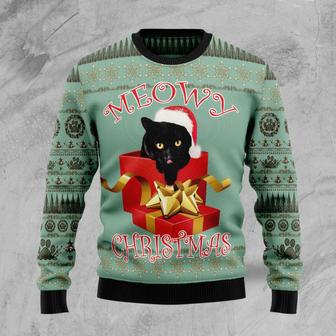 Black Cat Gift Ugly Christmas Sweater | Favorety