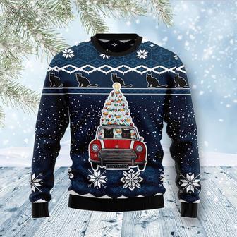 Black Cat Meowy Catmas Ugly Christmas Sweater | Favorety UK