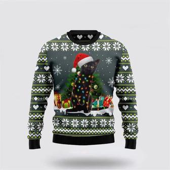 Black Cat Merry And Bright Ugly Christmas Sweater, Jumper – Cat Lover Christmas | Favorety CA